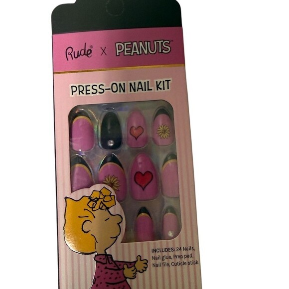 RUDE Cosmetics Other - RUDE Cosmetics x Peanuts Press-On Nail Kit Sally Pink Design 24 Nails +